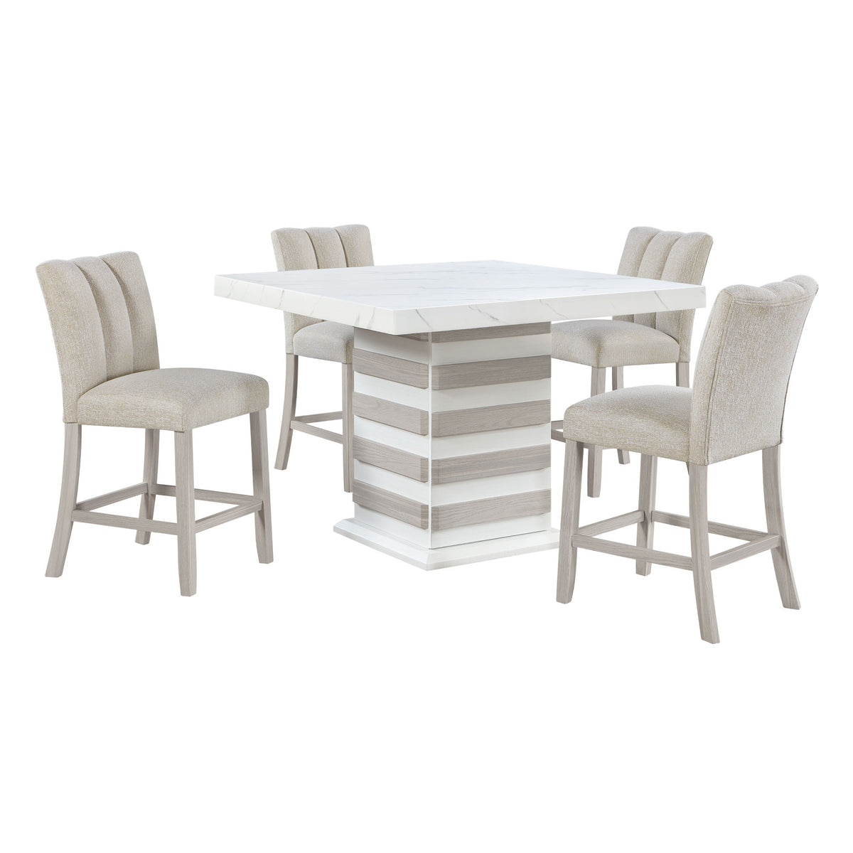D2507BT - Bar Table Base With Storage - White