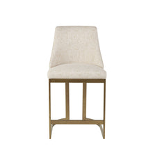 Load image into Gallery viewer, Upholstered Counter Stool With Metal Base - Cream