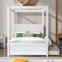Load image into Gallery viewer, Canopy Platform Bed With Drawers, Support Slats, No Box Spring Needed