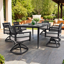 Load image into Gallery viewer, Outdoor Modern Dining Set, Chairs Sunbrella Cushioned And Dining Table With Umbrella Hole