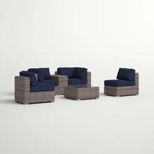 Load image into Gallery viewer, Wicker Seating Group Set With Table And Cushions