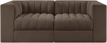 Load image into Gallery viewer, Rummi - Velvet Performance Fabric Upholstered 2 Piece Modular Loveseat
