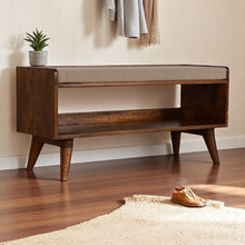 Load image into Gallery viewer, Solid Wood Bench With Upholstered Sea