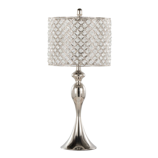 Ashland - Contemporary Table Lamp Square Clear Crystal (Set of 2) - Nickel
