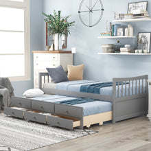 Load image into Gallery viewer, Twin Size Daybed With Trundle And Drawers