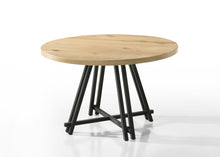 Load image into Gallery viewer, Tate - Round Dining Table With Cream Color Upholstered Chairs (Set of 5) - Oak Finish