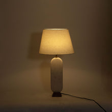 Load image into Gallery viewer, Solis - Genuine Marble And Mango Wood Base With Linen Textured Fabric Shade Table Lamp