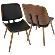 Load image into Gallery viewer, Lombardi - Mid-Century Modern Dining / Chair (Set of 2) - Walnut / Black