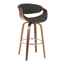 Load image into Gallery viewer, Curvini Mid - Century Modern Fixed Height Barstool With Swivel (Set of 2)
