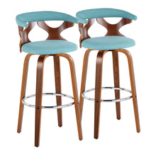 Load image into Gallery viewer, Gardenia - Mid Century Modern Fixed Height Barstool With Swivel With Round Footrest (Set of 2)