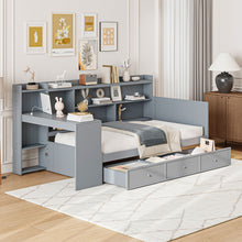 Load image into Gallery viewer, Daybed With 3 Drawers USB Ports And Desk