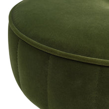 Load image into Gallery viewer, Riley - Round Footstool Ottoman - Olive Green