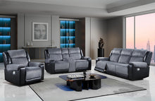 Load image into Gallery viewer, U5914 - 3 Piece Living Room Set (Reclining Sofa / Console Reclining Loveseat / Recliner) - Gray / Black