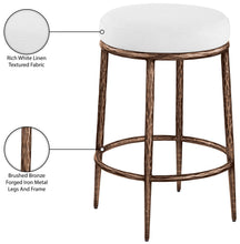 Load image into Gallery viewer, Ferro - Upholstered Backless Counter Stool With Brushed Bronze Base