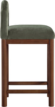 Load image into Gallery viewer, Conrad - Velvet Counter Stool With Brown Legs