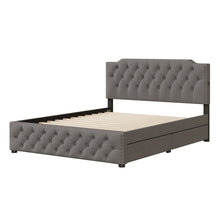Load image into Gallery viewer, Upholstered Platform Bed With 2 Drawers And 2 Sets Of USB Ports On Each Side, Fabric