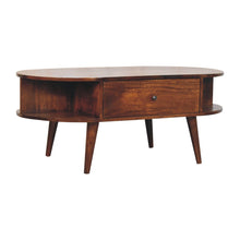 Load image into Gallery viewer, Oval Coffee Table With 1 Drawer - Chestnut