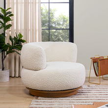Load image into Gallery viewer, Fuji - 360 Swivel Low Barrel Back Accent Chair - Ivory White