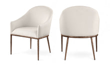 Load image into Gallery viewer, Ferro - Upholstered Dining Arm Chair With Brushed Bronze Legs