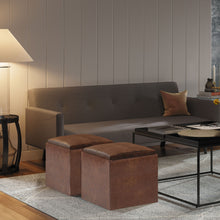 Load image into Gallery viewer, Rockwood - Upholstered Cube Storage Ottoman With Tray