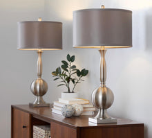 Load image into Gallery viewer, Joan - Contemporary Table Lamp (Set of 2) - Nickel / Gray Satin