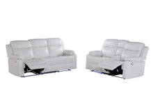 Load image into Gallery viewer, U6026 - 3 Piece Living Room Set (Reclining Sofa, Console Reclining Loveseat With Speaker, Glider Recliner With LED) - White