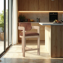Load image into Gallery viewer, Sacha - Velvet Stool With Natural Base