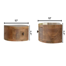 Load image into Gallery viewer, Wall Mounted Rounded Nightstand - Oak