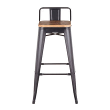 Load image into Gallery viewer, Oregon - Industrial Low Back Barstool (Set of 2) - Black