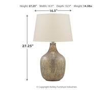 Load image into Gallery viewer, Mari - Glass Table Lamp - Gray / Gold Finish