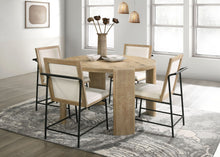 Load image into Gallery viewer, Bowen - Round Dining Table With Cream Color Upholstered Chairs (Set of 5) - Oak Finish