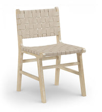 Load image into Gallery viewer, Entwine - Vegan Leather Upholstered Dining Chair - Painted Natural