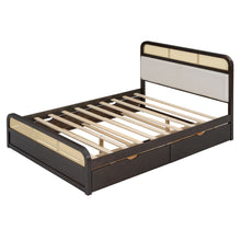 Load image into Gallery viewer, Platform Bed With Trundle And 2 Drawers