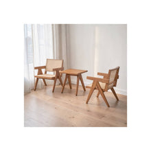 Load image into Gallery viewer, 3 Piece Accent Chair Set And Matching End Table For Living Room - Natural
