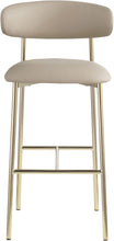 Load image into Gallery viewer, Lupita - Vegan Leather Upholstered Bar Stool With Brushed Gold Frame (Set of 2)
