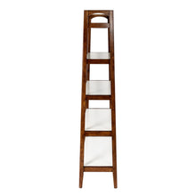 Load image into Gallery viewer, Mid - Century Design 5 Shelf Bookcase - Off White / Pecan