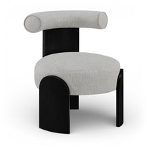Load image into Gallery viewer, Calder - Linen Textured Fabric Upholstered Accent Chair - Painted Black Base