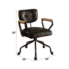 Load image into Gallery viewer, Hallie - Top Grain Leather Office Chair - Vintage Black