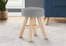 Load image into Gallery viewer, Ottoman, Pouf, Footrest, Foot Stool, Round, Natural Wood Legs, Contemporary, Modern