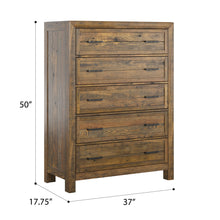Load image into Gallery viewer, 5 Drawer Chest With - Brown