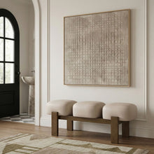 Load image into Gallery viewer, Woodcrest - Vegan Leather Upholstered Bench - Painted Brown Walnut Base