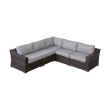 Load image into Gallery viewer, Contemporary Outdoor Rattan Wicker Sectional Seating Group With Cushions