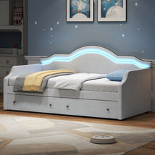 Load image into Gallery viewer, Upholstered Daybed With LED Lights And 2 Drawersme