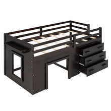 Load image into Gallery viewer, Loft Bed With Cabinet And Shelf