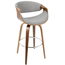 Load image into Gallery viewer, Curvini Mid - Century Modern Fixed Height Barstool With Swivel (Set of 2)