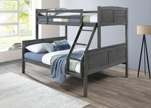 Load image into Gallery viewer, S093 - Twin / Full Bunk Bed - Antique Gray