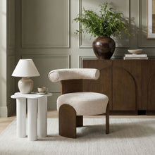 Load image into Gallery viewer, Calder - Linen Textured Fabric Upholstered Accent Chair - Painted Brown Base