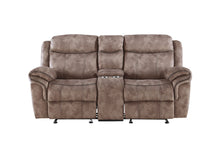 Load image into Gallery viewer, Zubaida - Two Tone Recliner Loveseat With USB Port Console