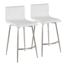 Load image into Gallery viewer, Mara - Upholstered Contemporary Fixed Height Counter Stool With Swivel (Set of 2) - White
