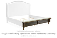 Load image into Gallery viewer, Sturlayne - King/California King Upholstered Bench Footboard/Slats - Brown